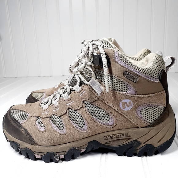 Merrell Ridgepass Women's Brindle/Sea Fog Mid Waterproof Boots F847 - Picture 2 of 12